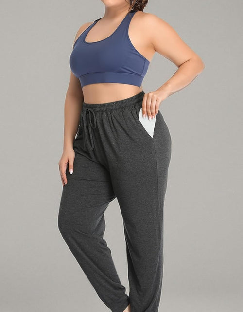 Load image into Gallery viewer, Women&#39;S plus Size Casual Lounge Yoga Pants Comfy Relaxed Joggers Pants Drawstring with Pockets
