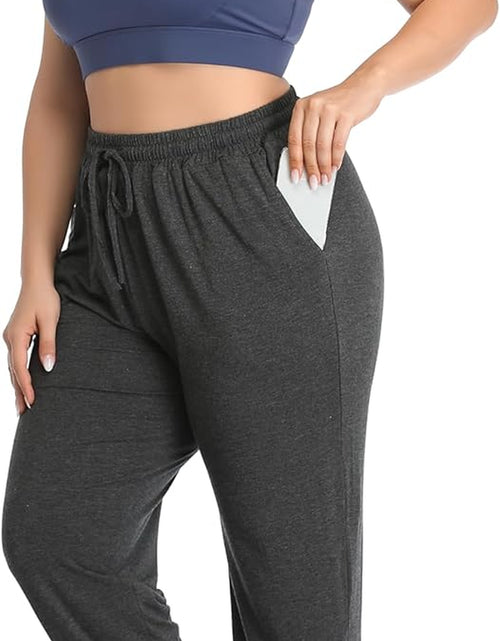 Load image into Gallery viewer, Women&#39;S plus Size Casual Lounge Yoga Pants Comfy Relaxed Joggers Pants Drawstring with Pockets

